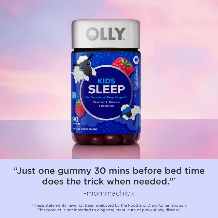 OLLY-Kids-Sleep-Gummy-Supplement-0-5mg-Melatonin-L-Theanine-Sleep-Aid-Raspberry-Flavor--2