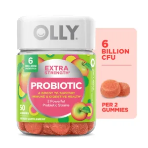 OLLY-Extra-Strength-Probiotic-Gummy-6-Billion-CFUs-2-Strains-Supplement-Apple-50-Ct-1